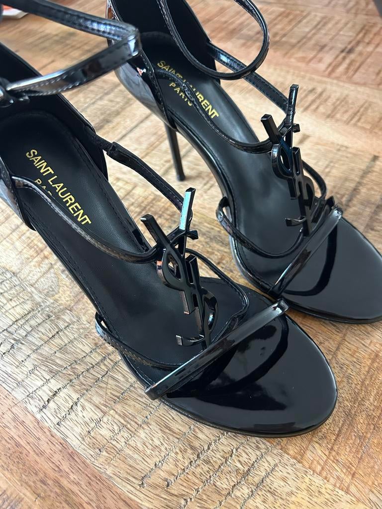 Saint Laurent Opyum Sandalen Zwart Lakleer, Kleding | Dames, Schoenen, Zo goed als nieuw, Schoenen met hoge hakken, Zwart, Ophalen of Verzenden