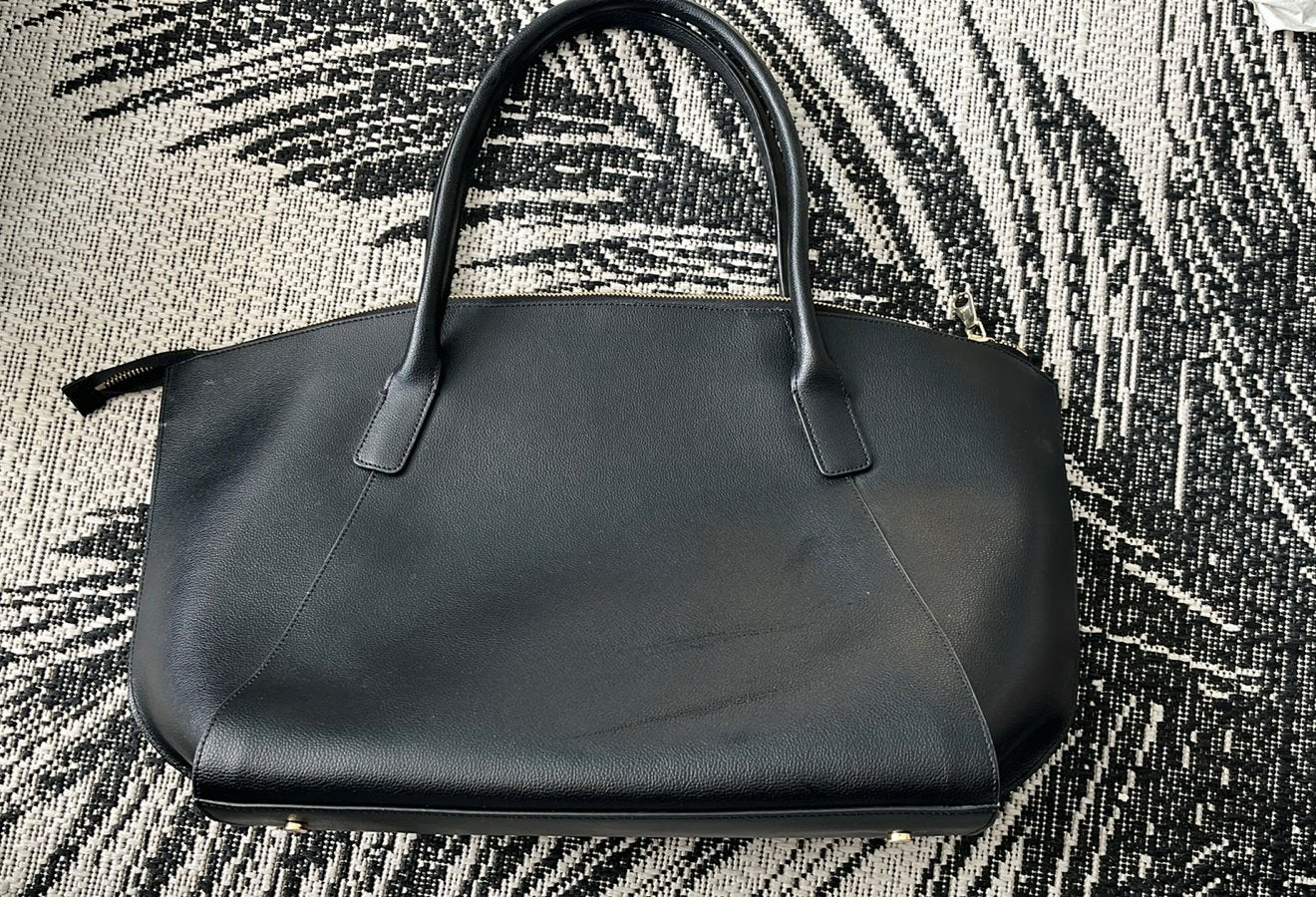Arket Leren Shopper - Zwart, Sieraden, Tassen en Uiterlijk, Ophalen of Verzenden, Gebruikt, Zwart, Shopper