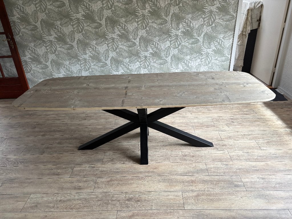 Eettafel ovaal, echte Deense uitvoering. (TIP), Industrieel, landelijk, Ovaal, Nieuw, 200 cm of meer