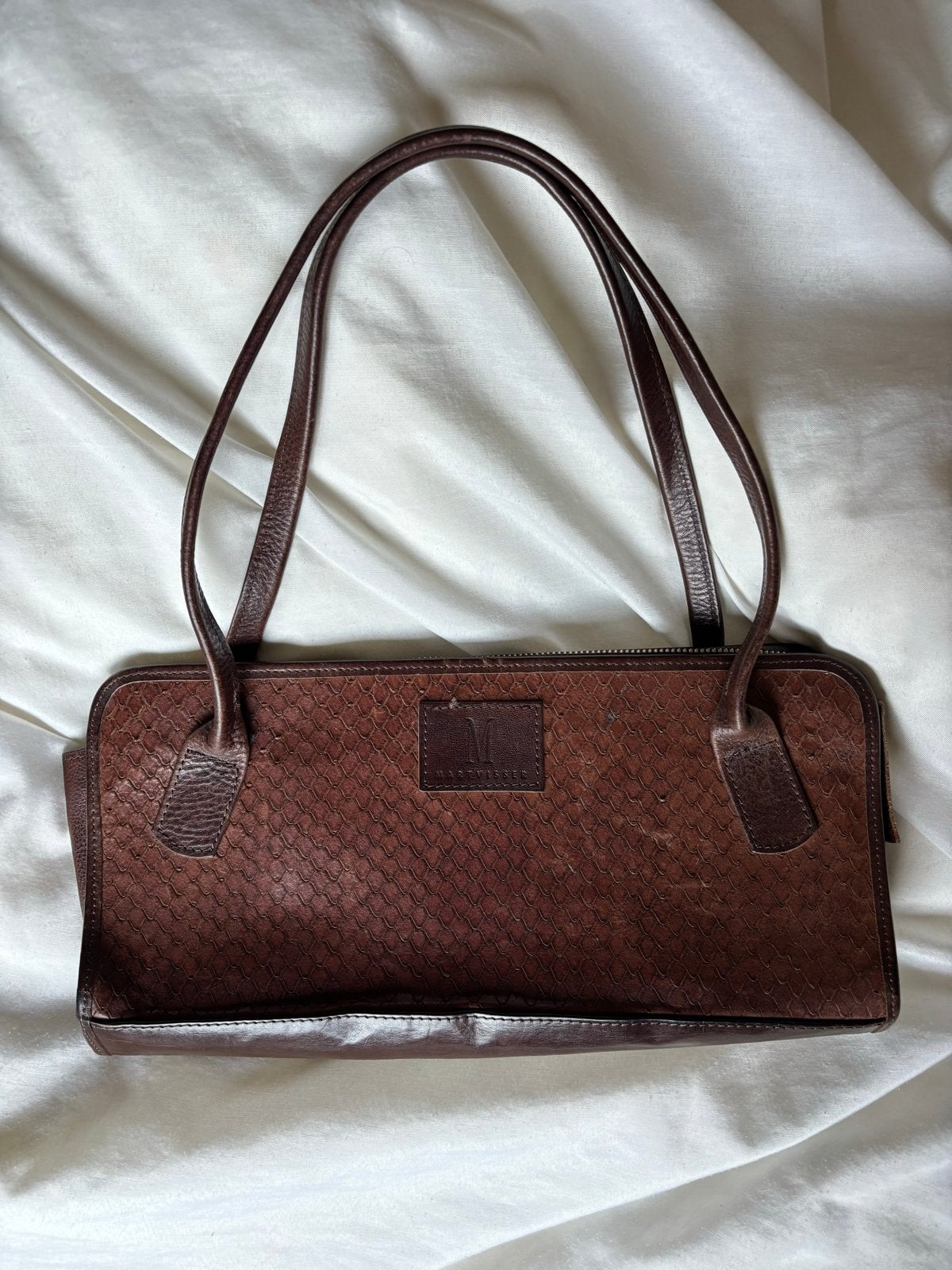 Mart Visser Vintage Leren Schouder-/Handtas, Verzenden, Gebruikt, Bruin, Schoudertasje