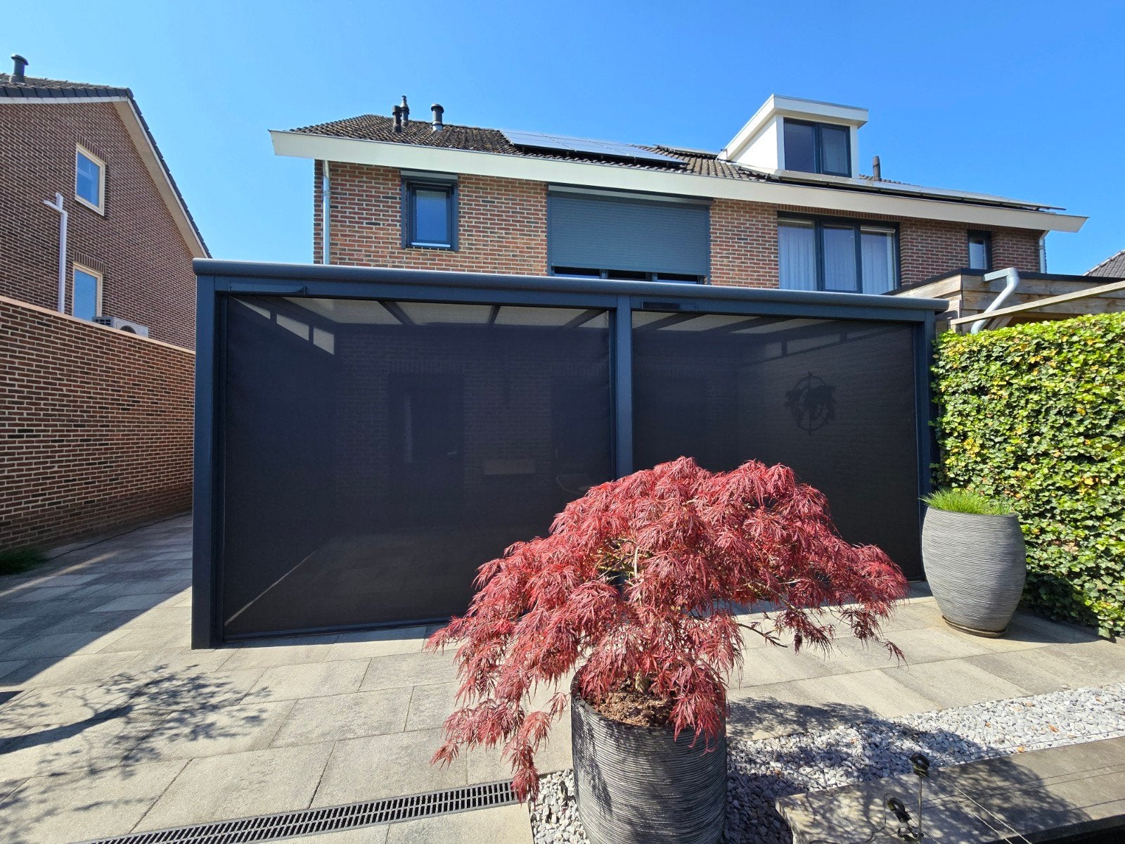 Aluminium overkapping met 3 Screens (2x Zonne-energie), Tuin en Terras, Overkappingen, Ophalen, Veranda