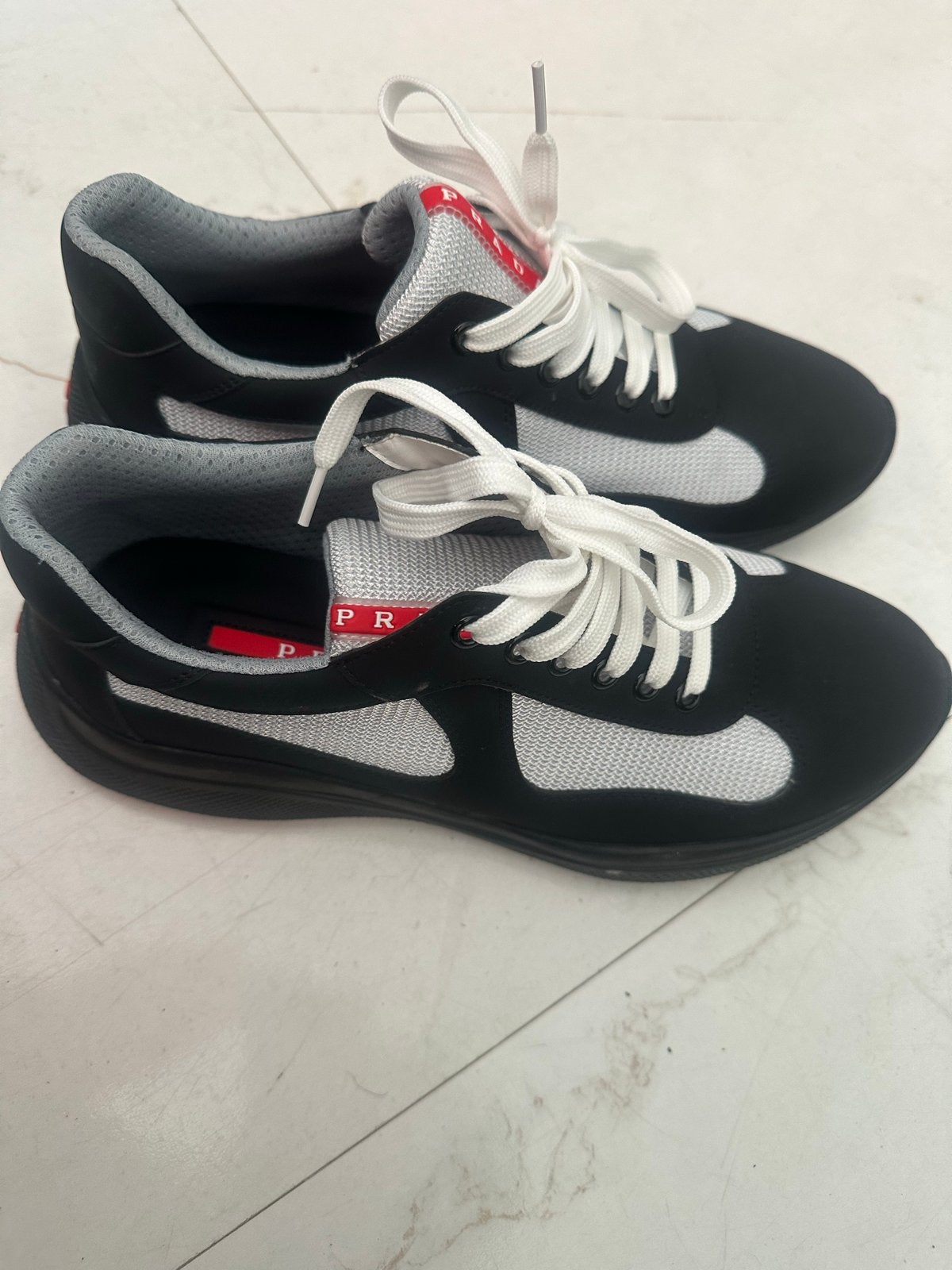 Prada Cups Heren Sneakers 1op1  - Maat 42/43, Ophalen of Verzenden, Gedragen, Zwart, Sneakers of Gympen