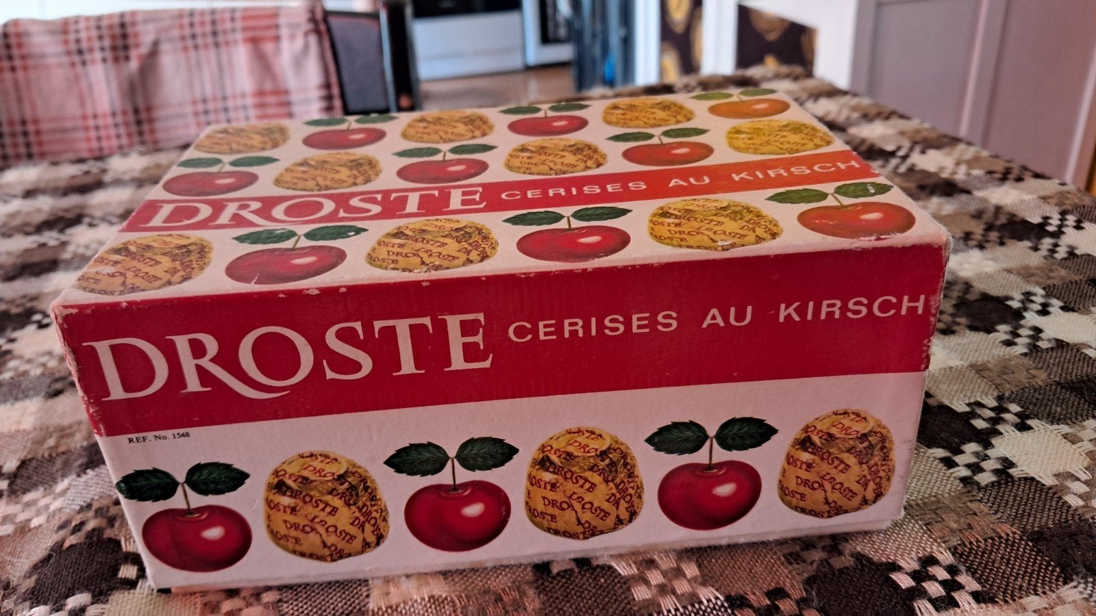 kartonnen doos Droste kersenbonbons, Ophalen of Verzenden, Gebruikt