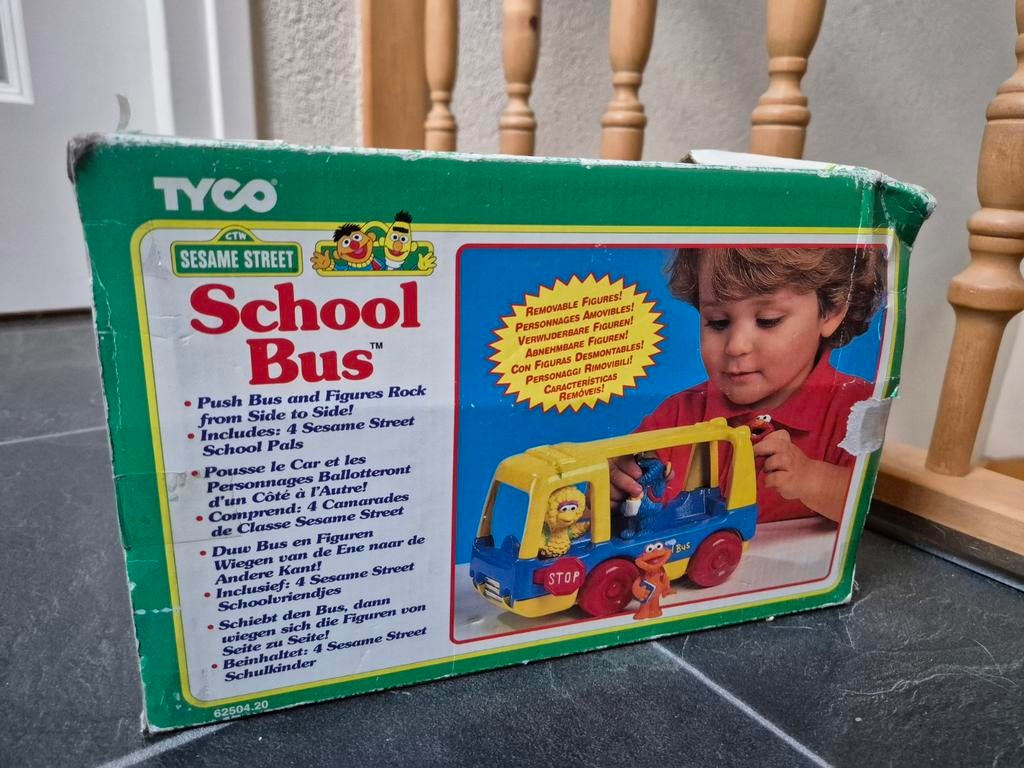 Sesamstraat bus schoolbus met doos tyco, Ophalen of Verzenden, Speelset