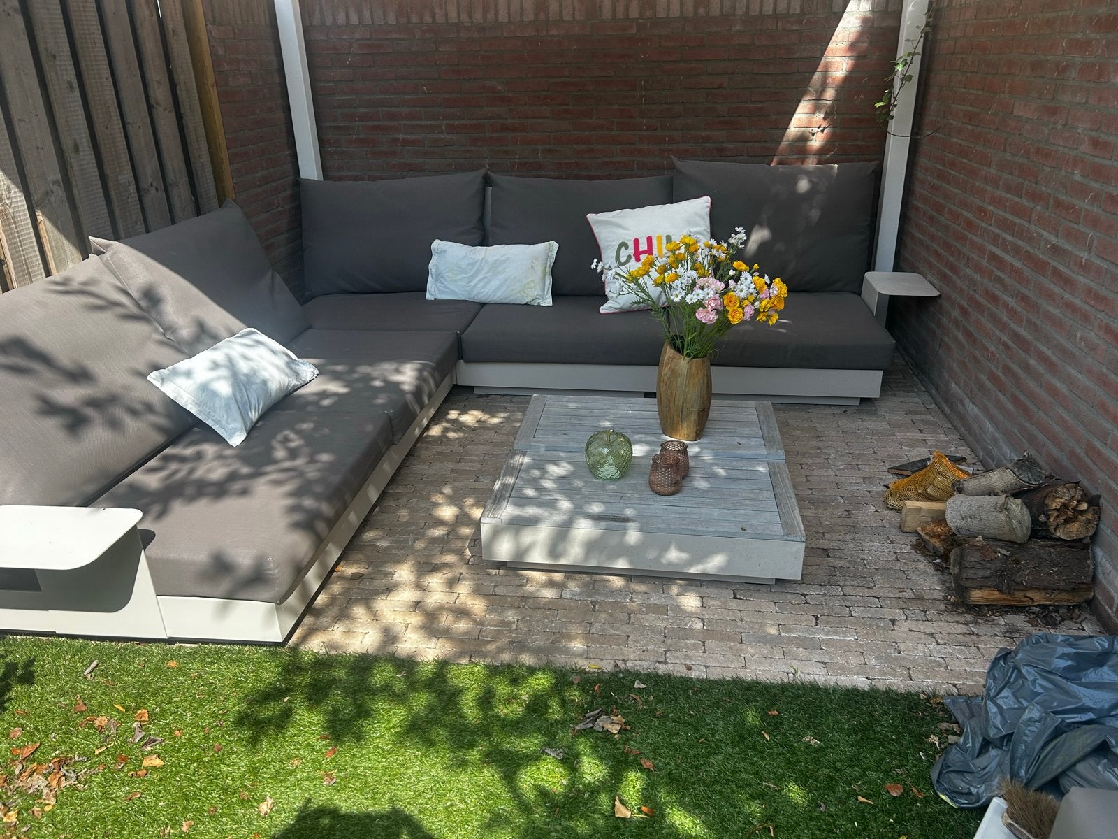 Life (Buitenhof) loungeset - Hoekbank met kussens, Ophalen, Gebruikt, Meer dan 8 zitplaatsen, Aluminium