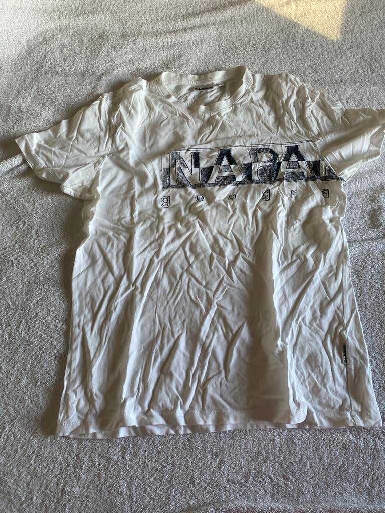 Napapijri T-shirt Wit Maat M, Ophalen of Verzenden, Zo goed als nieuw, Maat 48/50 (M), Wit