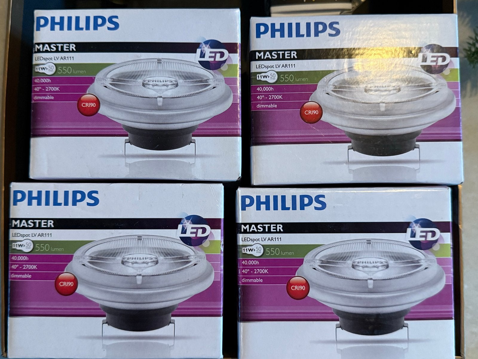 Philips Master LED spots (GU10 en LV AR111) - Nieuw, Nieuw, Ophalen of Verzenden, Dimbaar, Philips