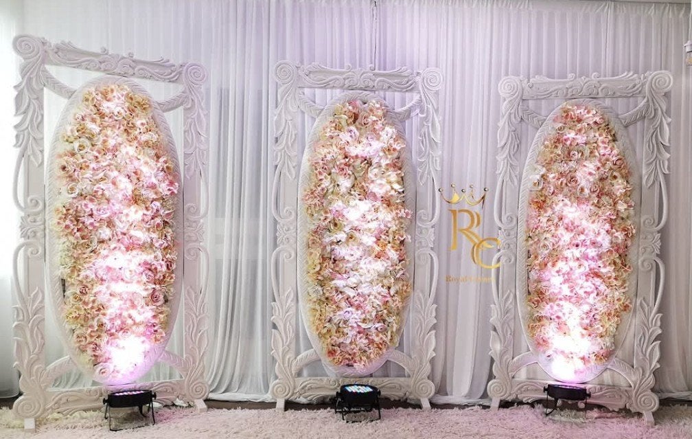 Set van 3 decoratieve bloemenpanelen met verlichting, Hobby en Vrije tijd, Ophalen, Overige