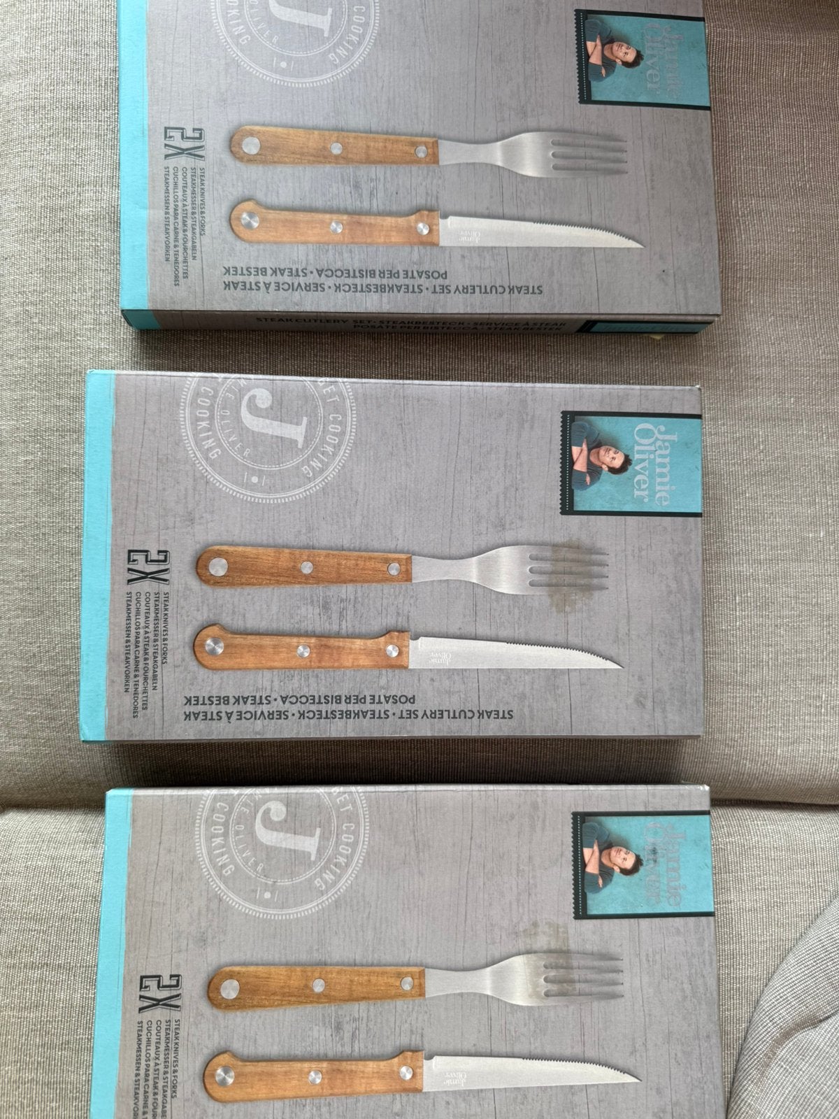 Steakmessen en vorken van Jamie Oliver, Huis en Inrichting, Keuken | Bestek, Ophalen of Verzenden, Nieuw