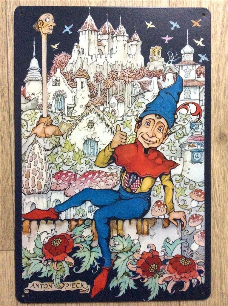 Efteling Sprookjesbos A. Pieck Metalen Wandbord, Verzamelen, Efteling, Verzenden, Nieuw, Beeldje of Poppetje