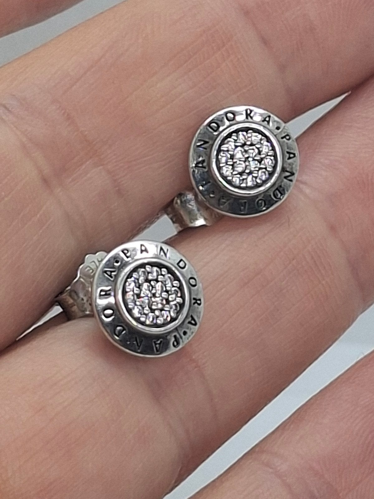 Pandora oorstekers met zirkonia's - ALE 925, Ophalen of Verzenden, Knopjes of Stekers, Zilver, Zilver