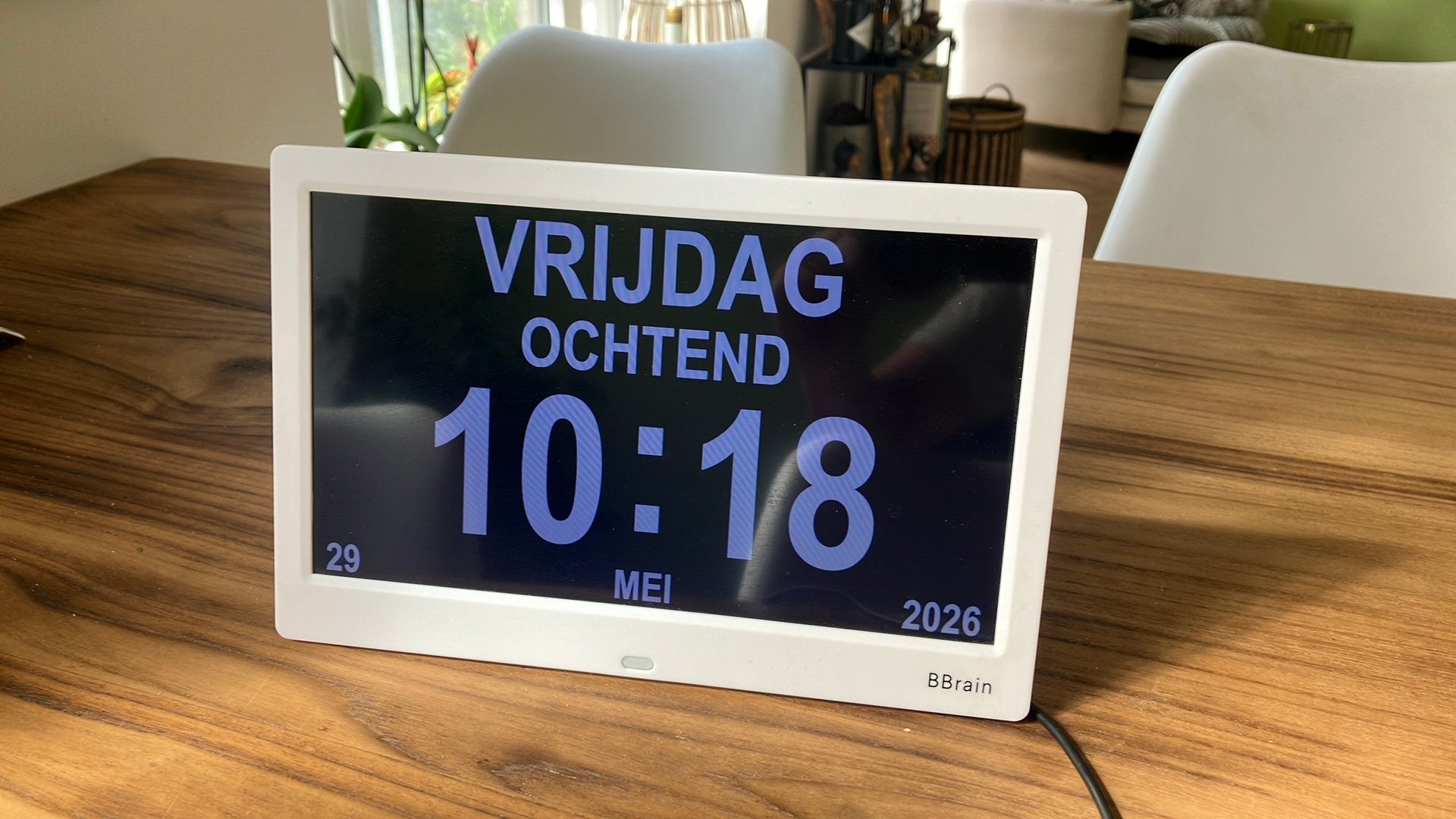 BBrain digitale dementieklok wit 2019 versie, Diversen, Verpleegmiddelen, Ophalen of Verzenden, Zo goed als nieuw