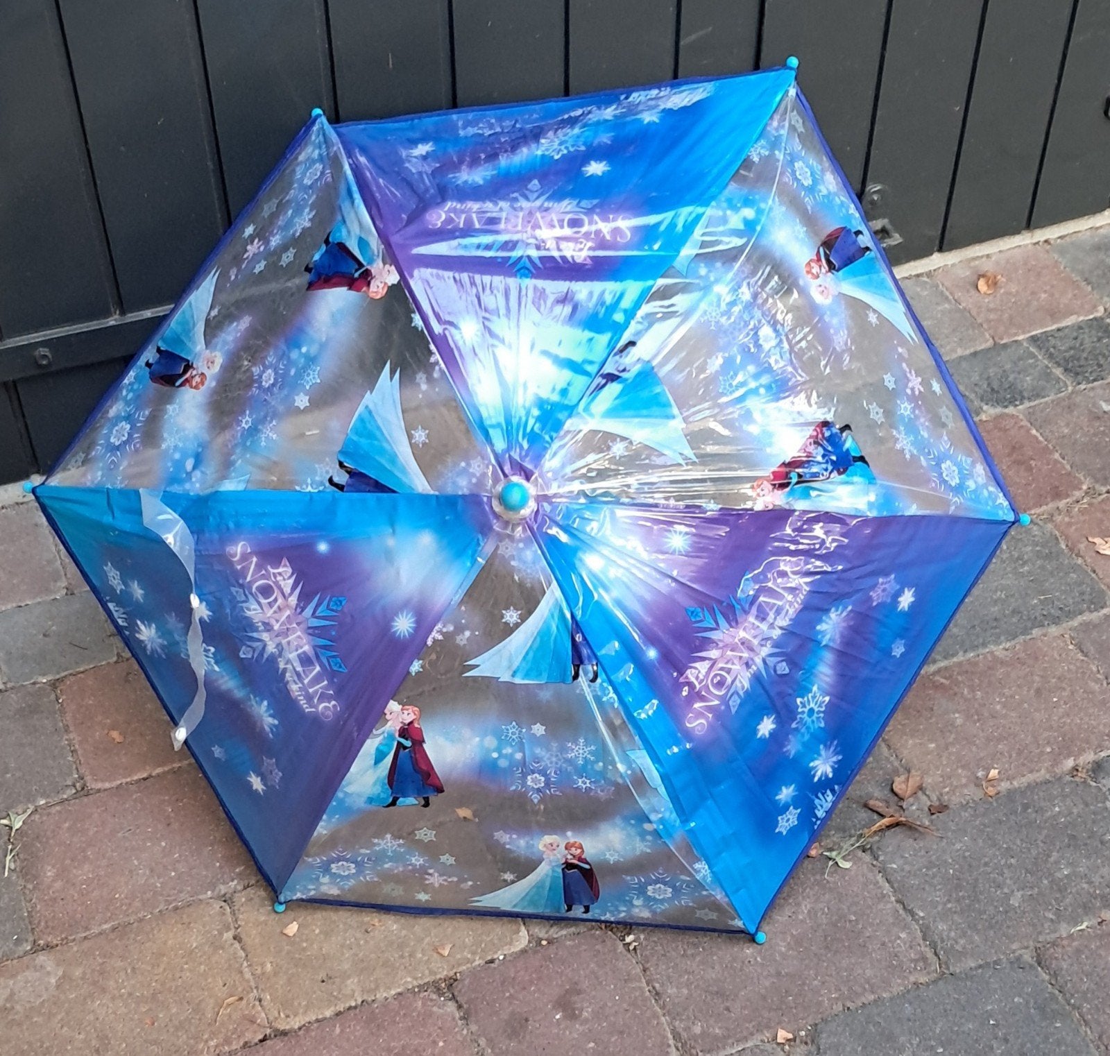 Disney Frozen paraplu voor kinderen, Ophalen of Verzenden, Transparant, Gebruikt, Blauw