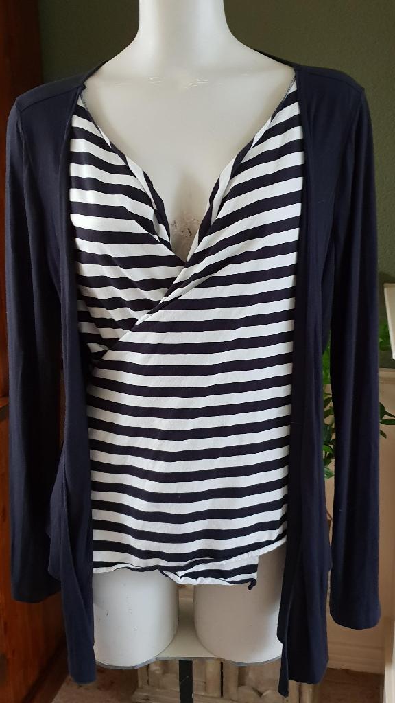 Rozu Ro-Zu blauwe 2 delen look top vest M 38 40, Kleding | Dames, Maat 38/40 (M), Zo goed als nieuw, Rozu, Verzenden