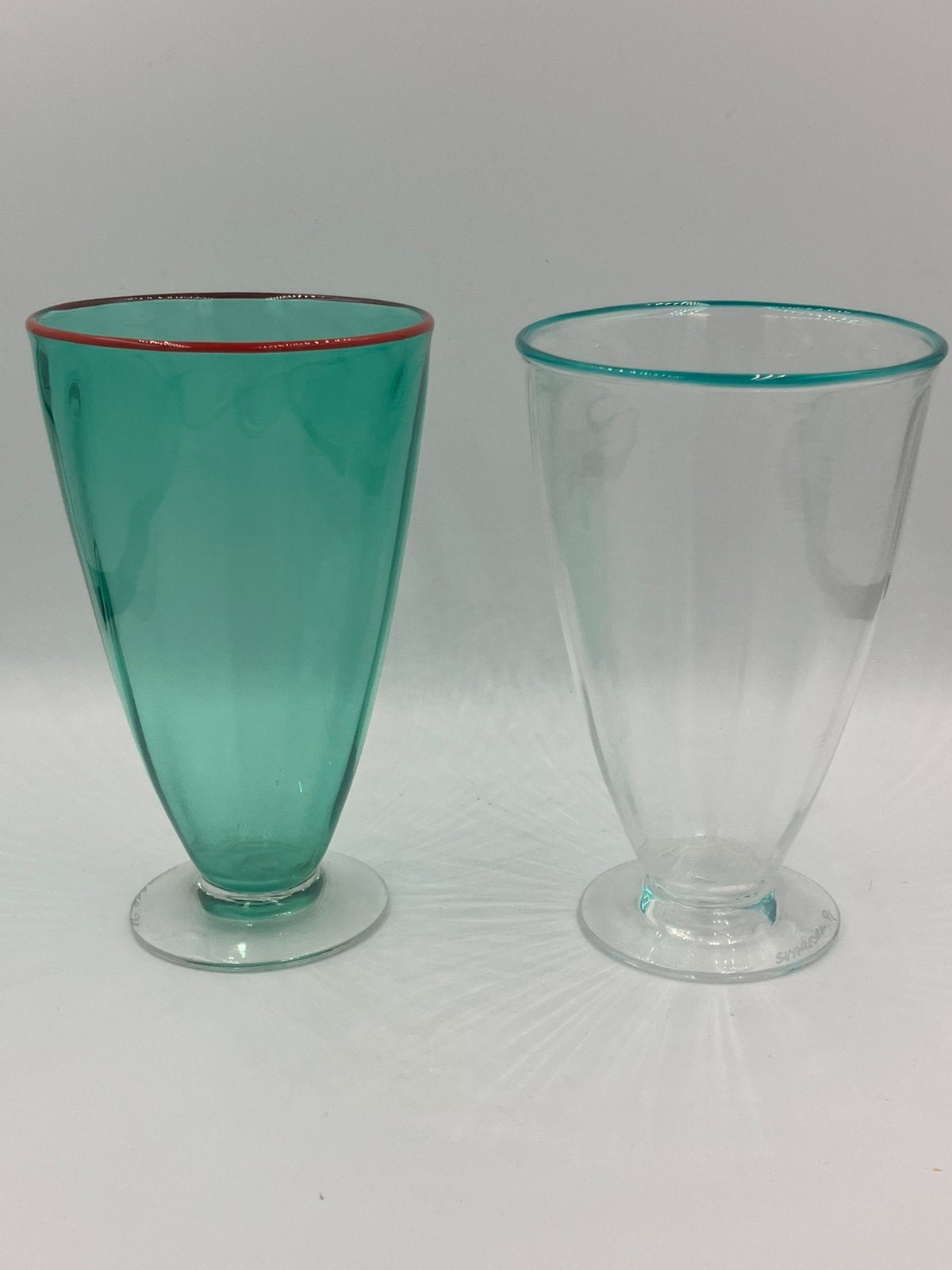 Holmegaard Peter Svarrer Glazen (1991) - Groen & Transparant, Antiek en Kunst, Antiek | Glas en Kristal, Ophalen of Verzenden