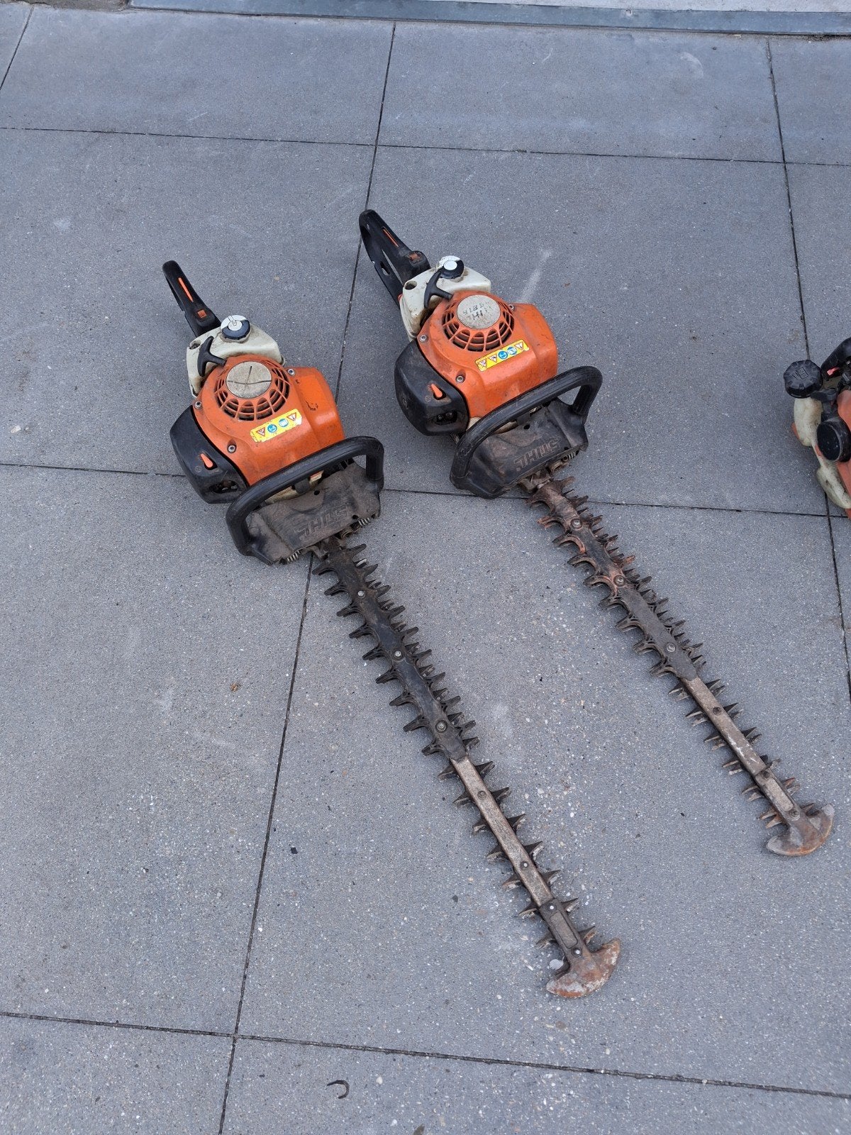 Stihl heggenscharen, Hitachi en Tanaka bladblazers/zuiger, Ophalen, Benzine, Gebruikt, Met opvangzak