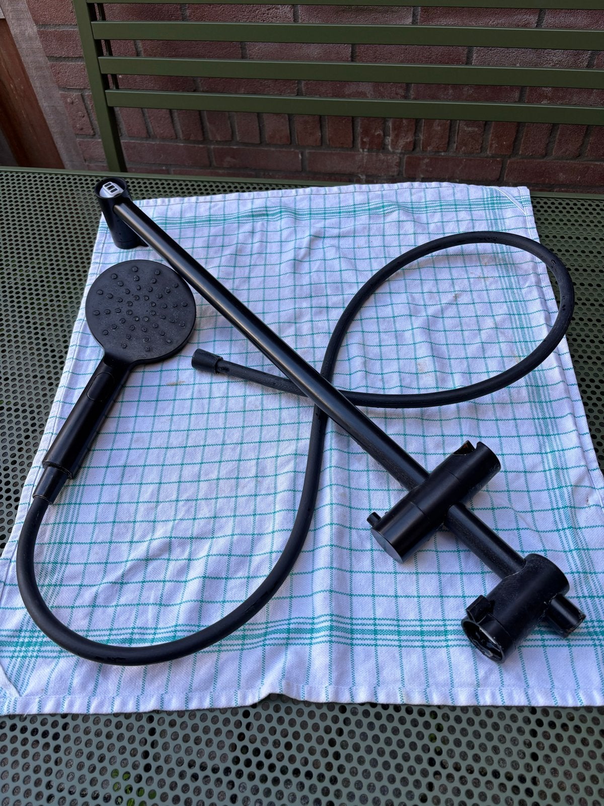 Douche glijstang met douchekop en slang, Huis en Inrichting, Ophalen, Gebruikt, Zwart, Overige typen
