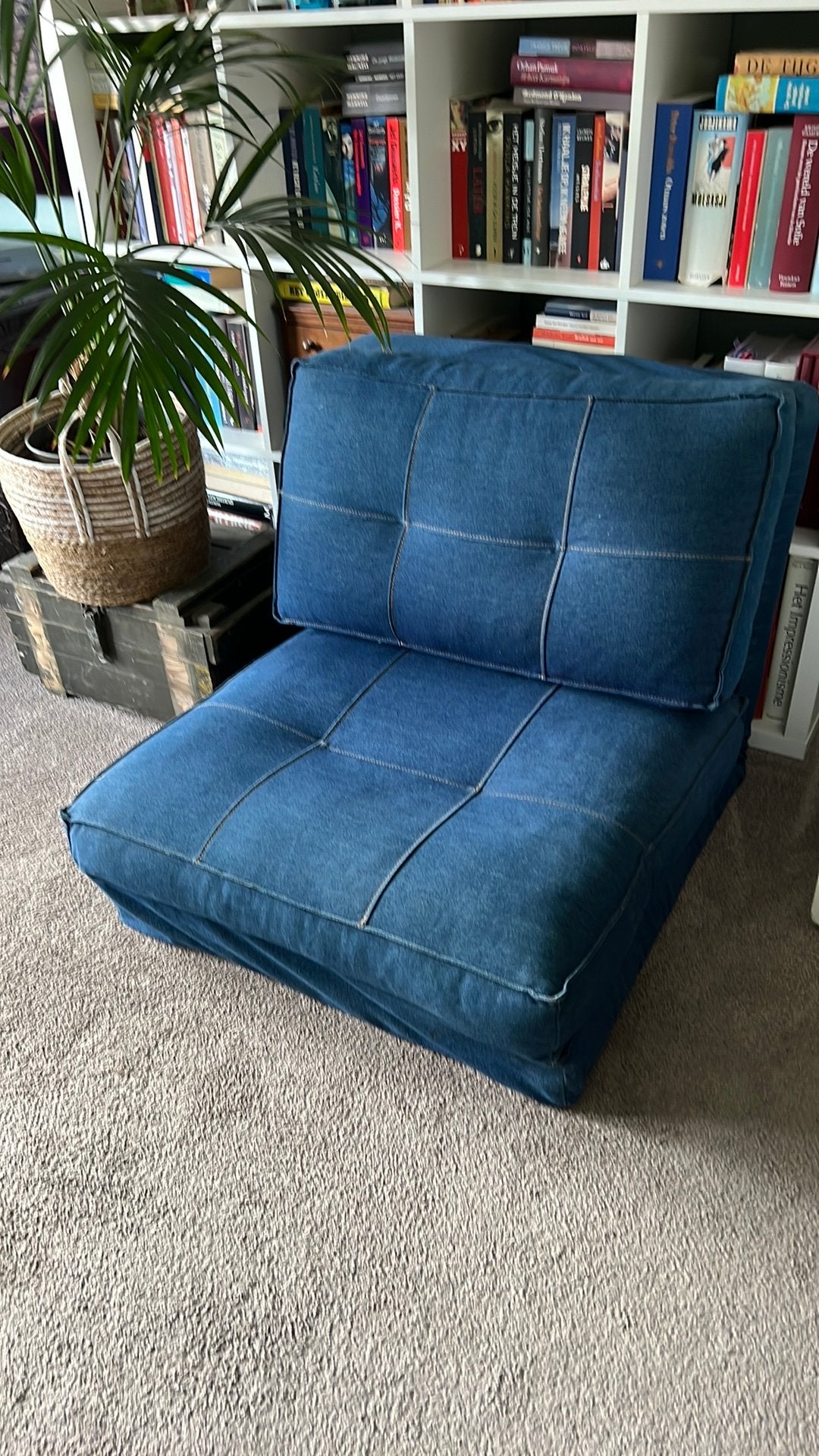 Slaapstoel, Ophalen, Gebruikt, Blauw, 220 cm