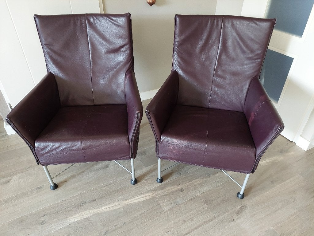 2 Montis Charly fauteuils, Ophalen, Gebruikt, 75 tot 100 cm, Leer
