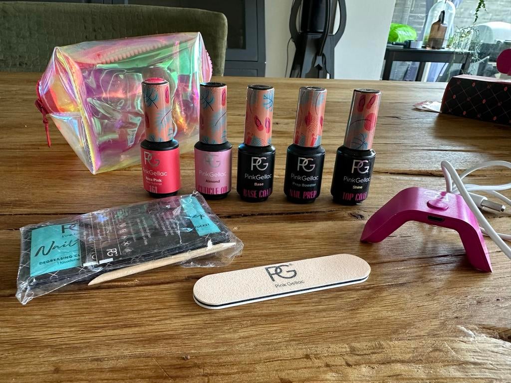 Pink Gellac starters reisset pink, Ophalen of Verzenden, Zo goed als nieuw, Handen en Nagels, Make-up