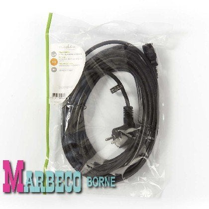 Voedingskabel, Stroomkabel, Stroomsnoer, Schuko IEC, 10meter, Nedis, Nieuw, Info@marbeco.nl, Apparatuur