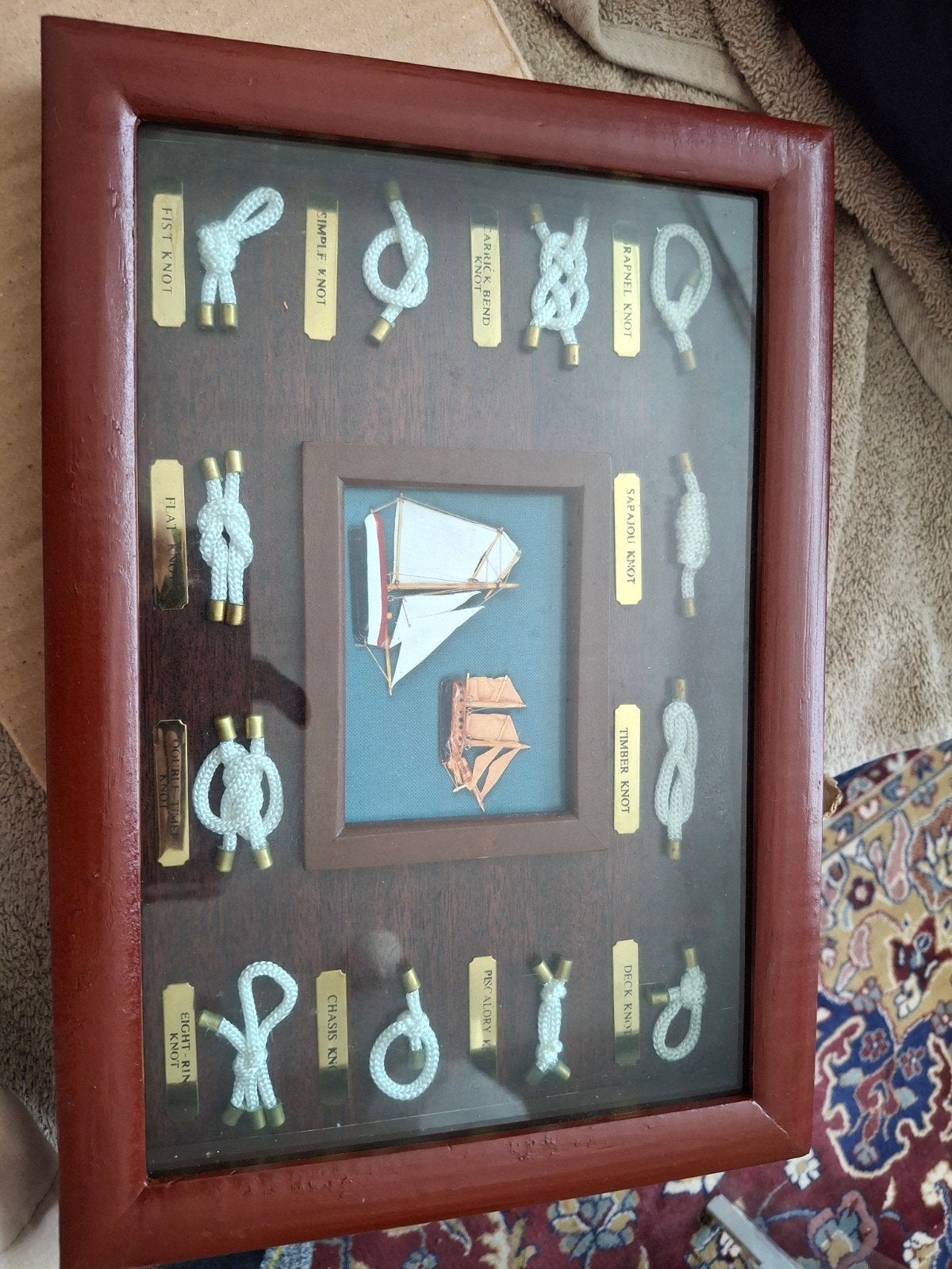 Decoratieve knopentableau met zeilschepen, Ophalen of Verzenden, Gebruikt
