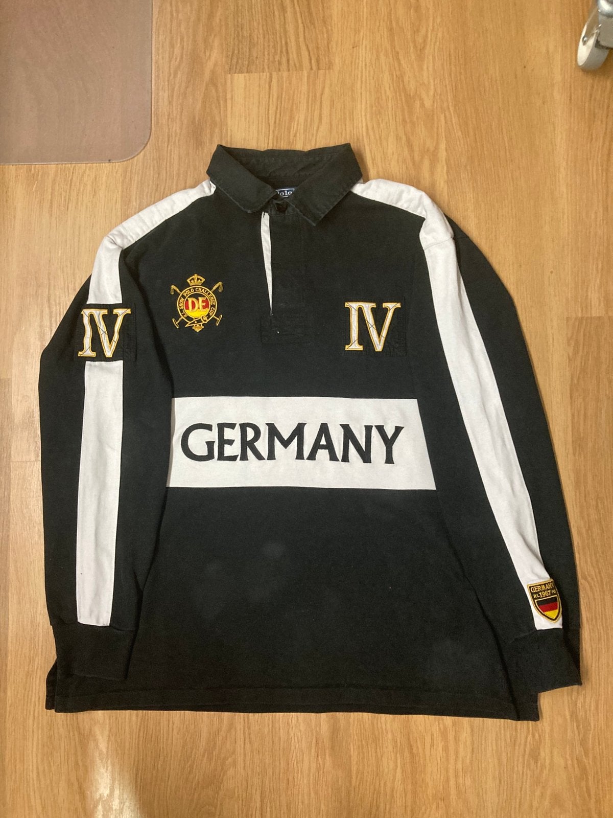 Ralph Lauren Germany Rugby Shirt Long Sleeve - XL - Black, Zwart, Ralph Lauren, Maat 56/58 (XL), Ophalen of Verzenden