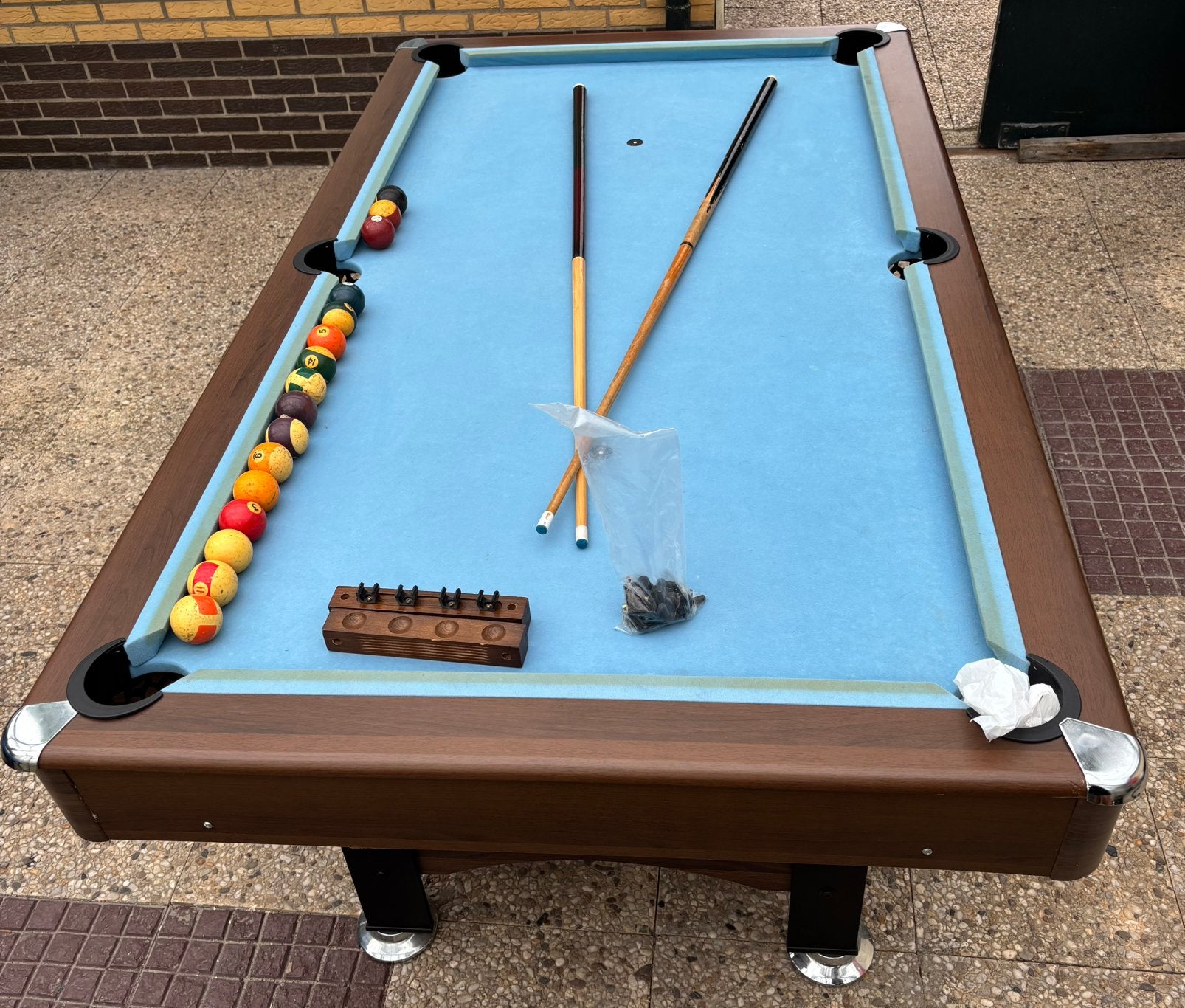 Pooltafel incl toebehoren, Ophalen, Gebruikt, Pooltafel, Nvt