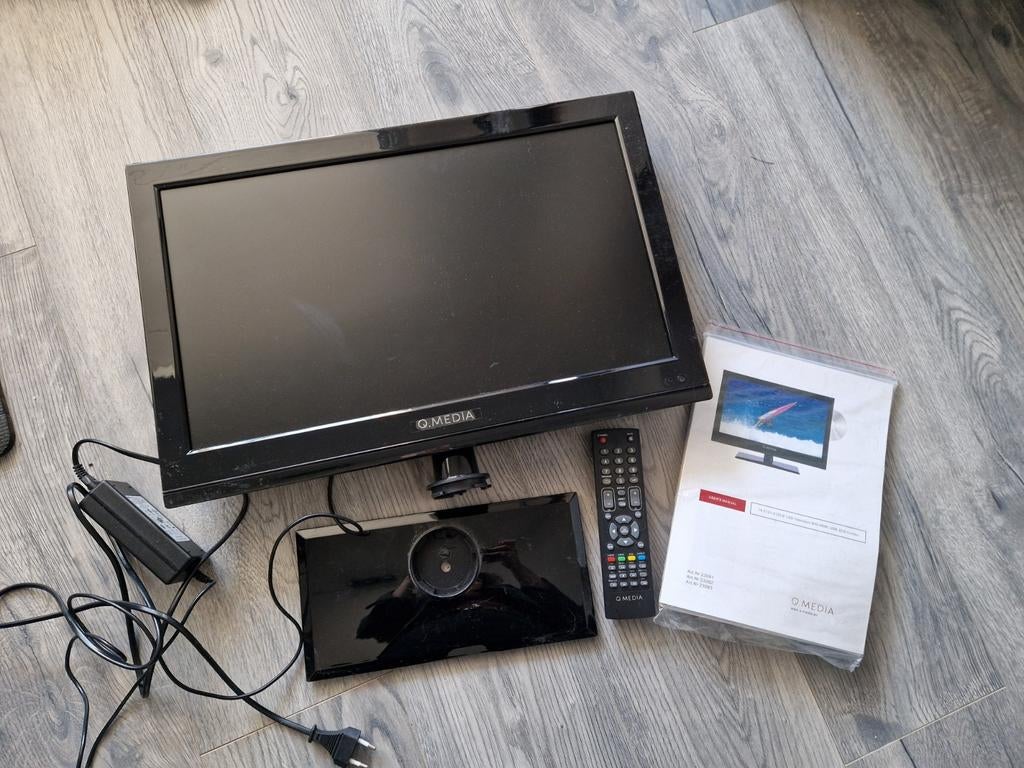 Q.MEDIA 21.5" LED TV met ingebouwde DVD-speler, Audio, Tv en Foto, Televisies, LED, 50 Hz, HD Ready (720p), Zo goed als nieuw