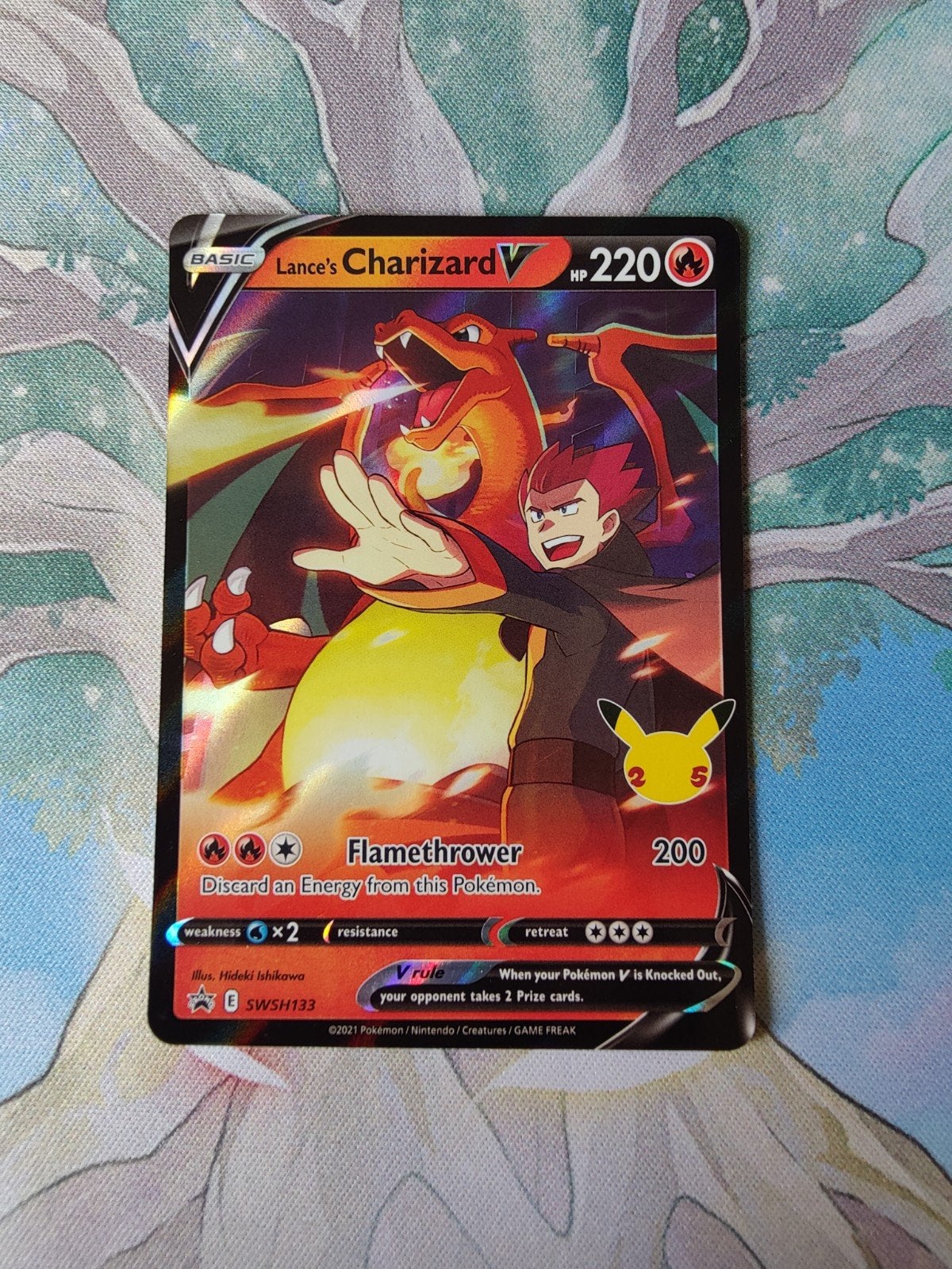 Pokemon celebrations lance's Charizard v promo swsh133, Ophalen of Verzenden, Nieuw, Losse kaart, Foil