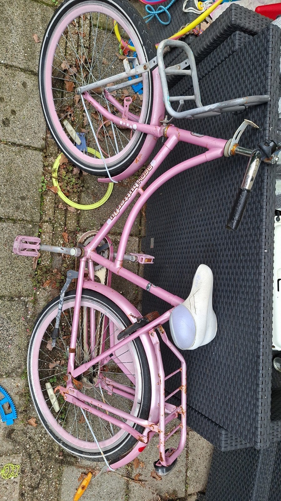 Roze meisjesfiets met lekke band - opknapper, Ophalen, Gebruikt, Overige merken