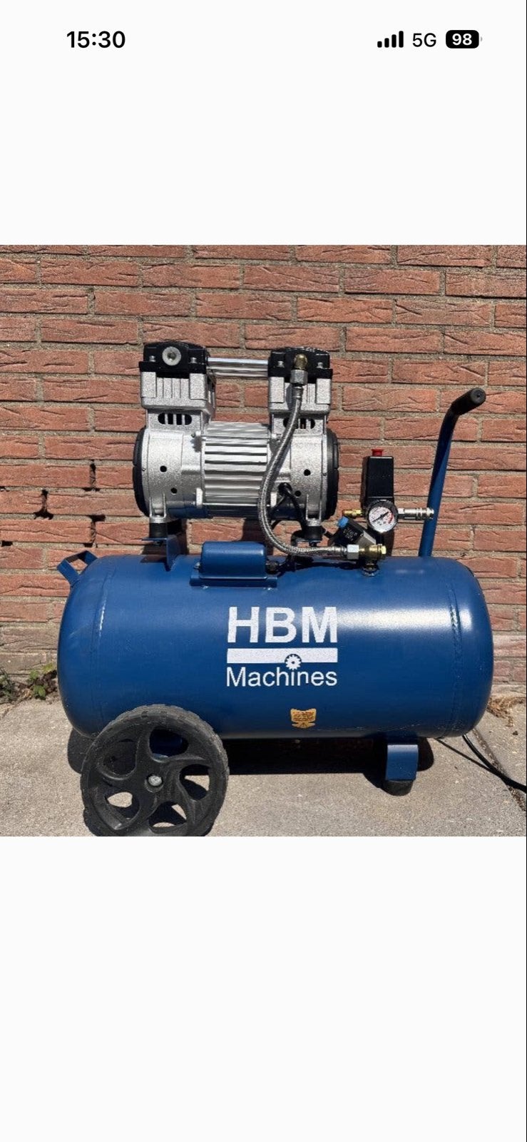 HBM Compressor 50L - 8 bar - 1.5 kW, Doe-het-zelf en Verbouw, Compressors, Ophalen, Gebruikt, 6 tot 10 bar, Minder dan 200 liter/min