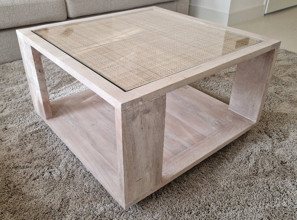 Riviera Maison salontafel 70x70x43cm, Ophalen, 50 tot 100 cm, Modern, Landelijk, Bohemian, Vierkant