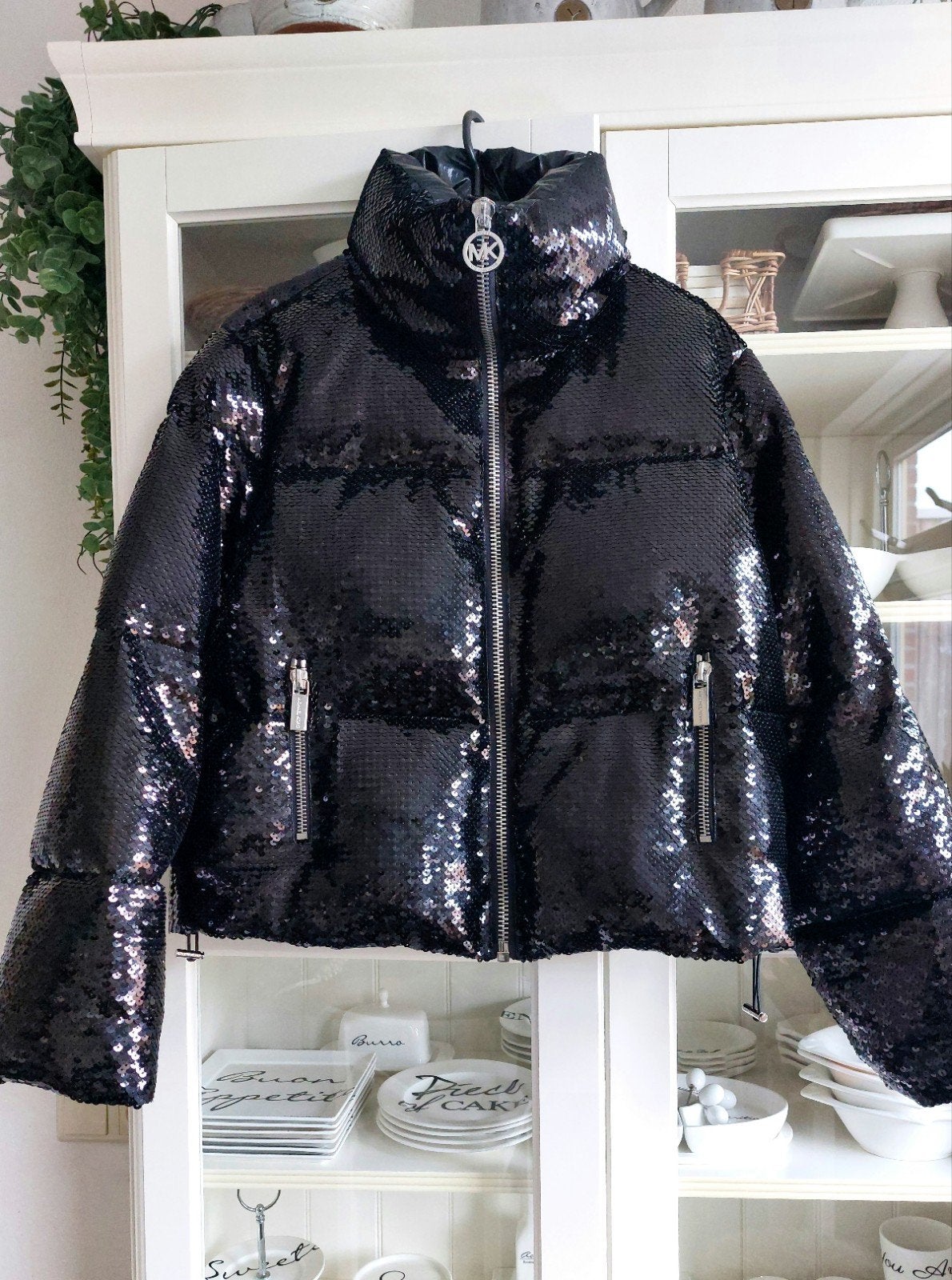 Michael Kors glitter jas Maat: XS (valt oversized), Michael Kors, Zwart, Ophalen of Verzenden, Zo goed als nieuw
