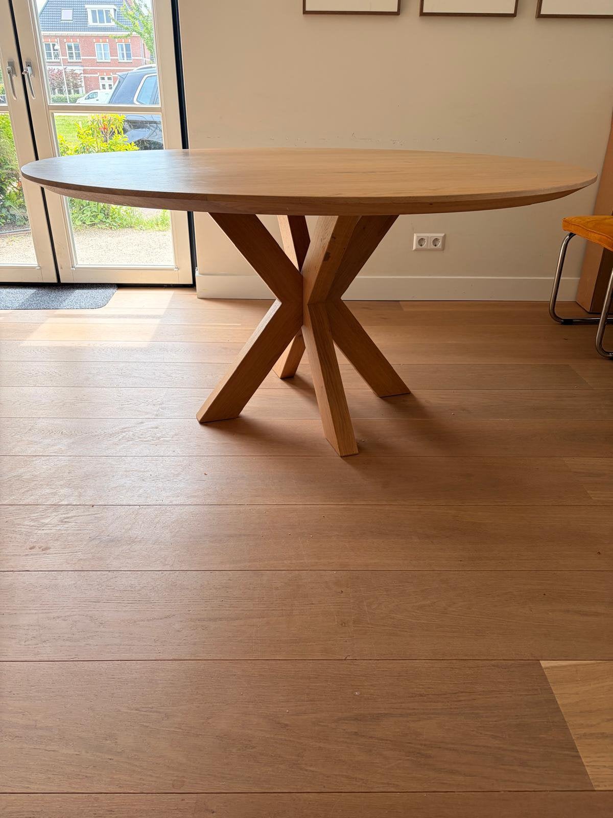 Ronde eikenhouten eettafel Table du Sud 150 cm, Huis en Inrichting, Tafels | Eettafels, Ophalen, 150 tot 200 cm, Zo goed als nieuw