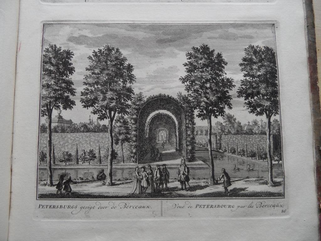86 Nigtevecht Petersburg Kopergravure 1719, Antiek en Kunst, Ophalen of Verzenden