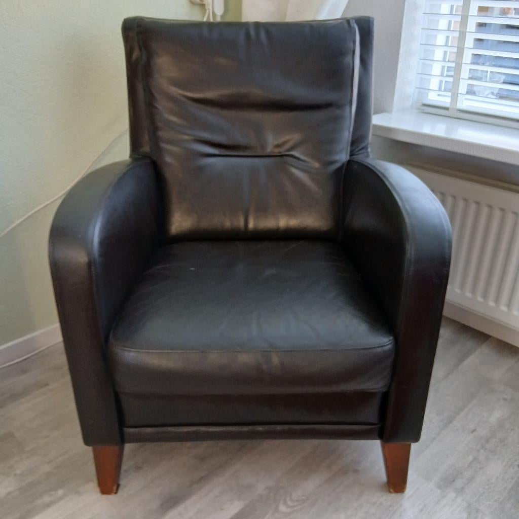 Leren fauteuil, Ophalen, Gebruikt, Mart Kleppe, 50 tot 75 cm