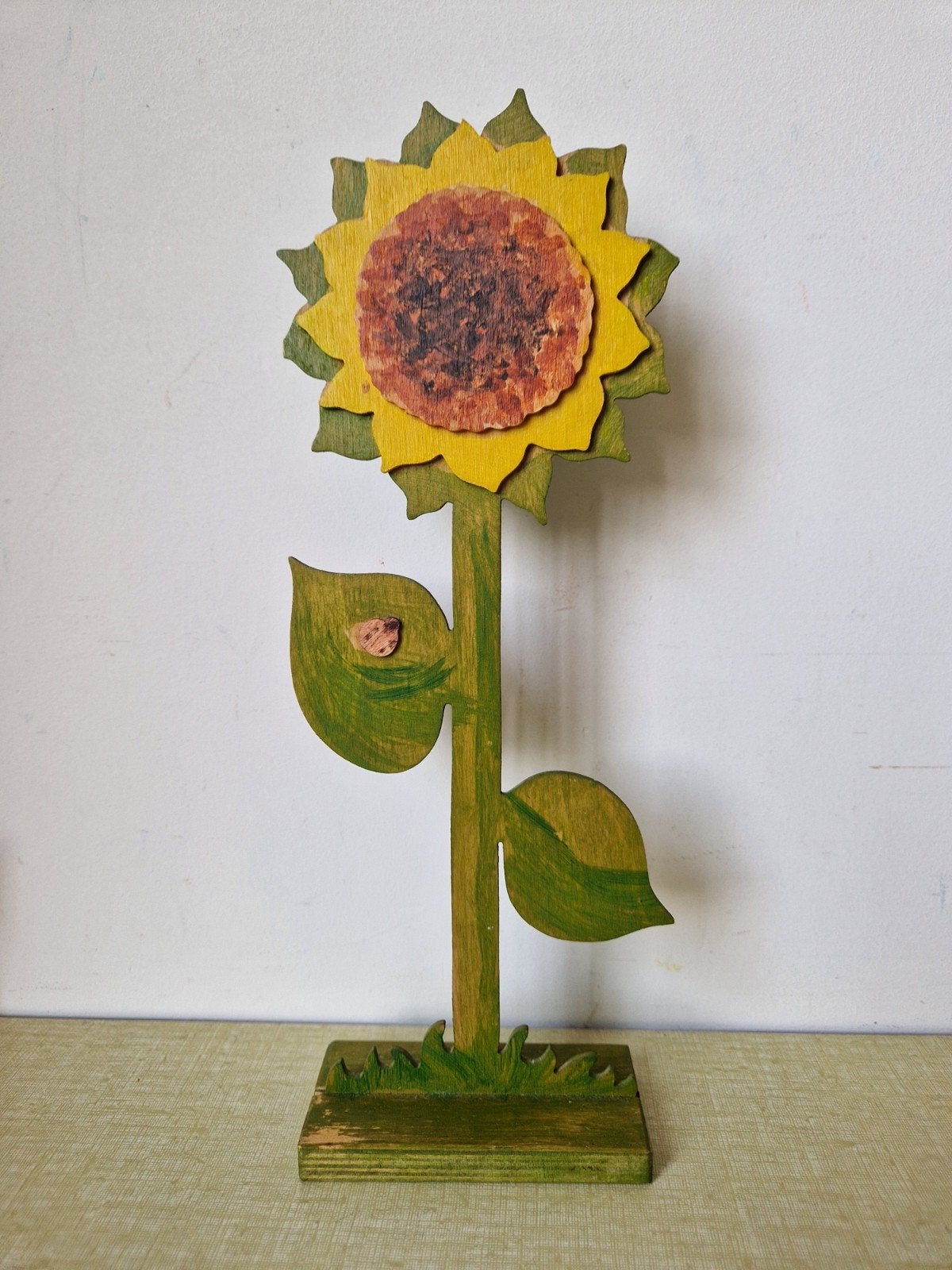 antroposofisch handgemaakt houten zonnebloem vintage, Kinderen en Baby's, Speelgoed | Houten speelgoed, Ophalen of Verzenden, Gebruikt