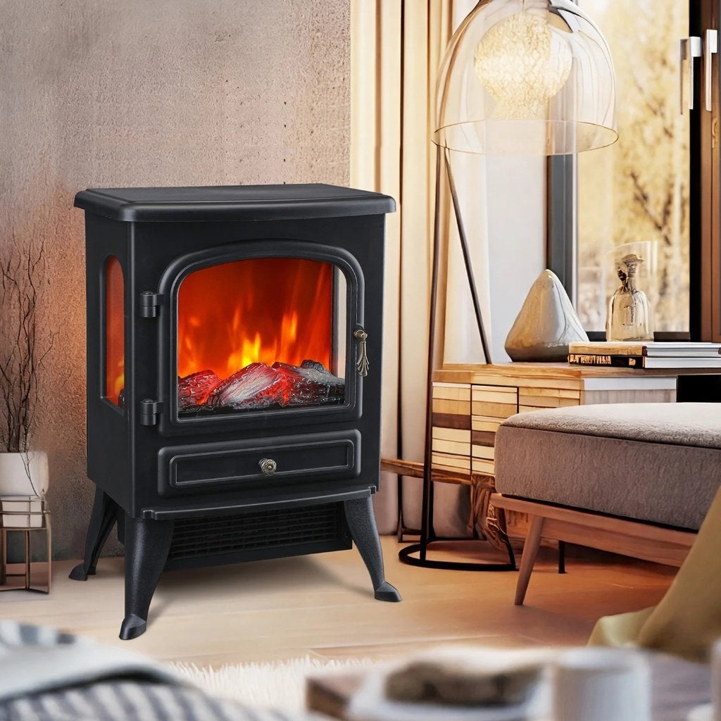 Draagbare elektrische open haard kachel (750-1500 Watt)