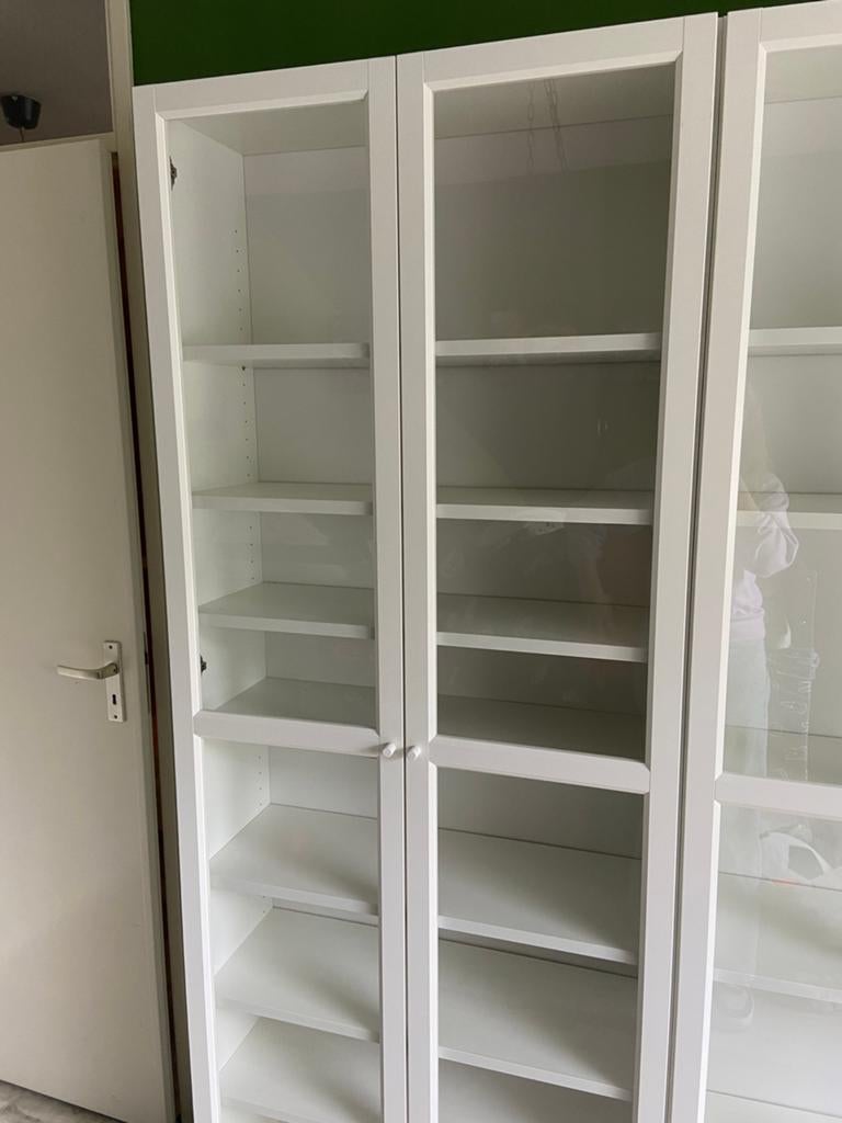 IKEA Billy vitrinekast wit extra planken (1x), Ophalen, 200 cm of meer, 50 tot 100 cm, Zo goed als nieuw