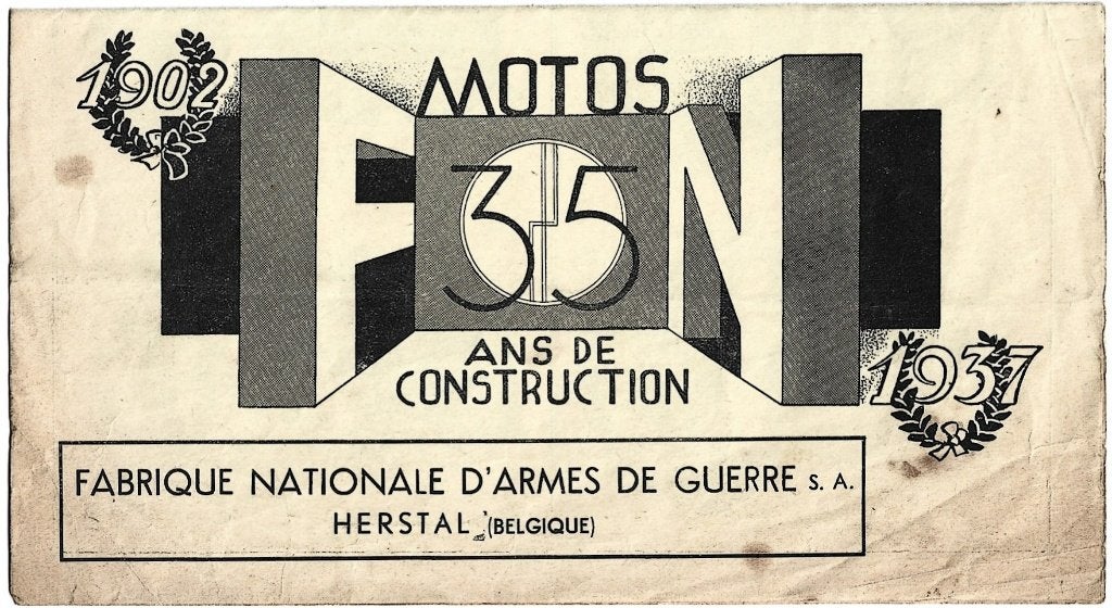 FN Herstal 1936 / 1937 folder moto motor (FN367), Motoren, Verzenden, Overige merken
