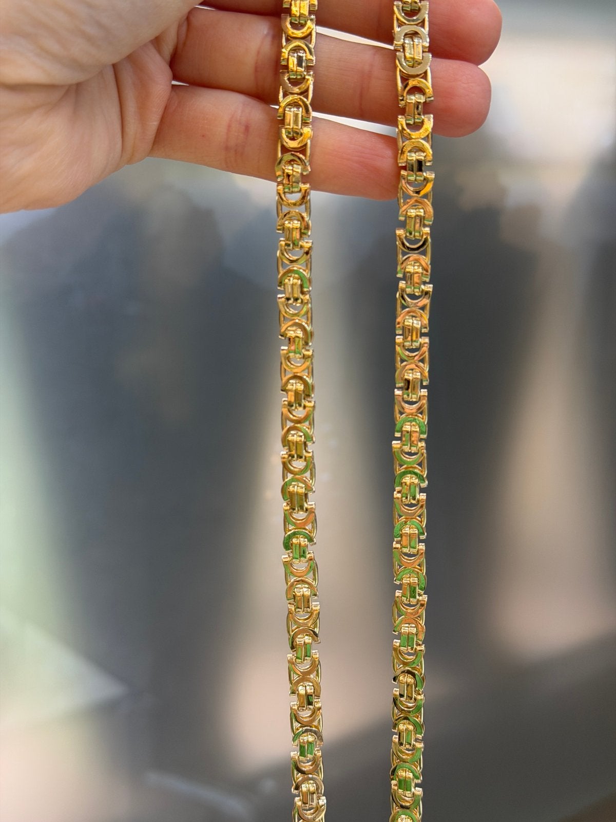 14KT Goud - 57.5 Gram - Ketting - PLATTE KONING, Ophalen, Nieuw, Goud