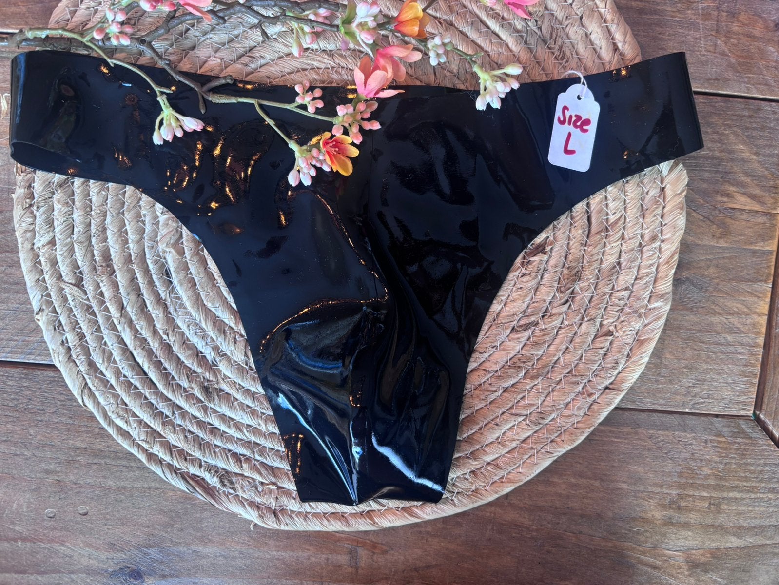 String (Man) / Latex / Maat L, Verzenden, Zwart, Slip