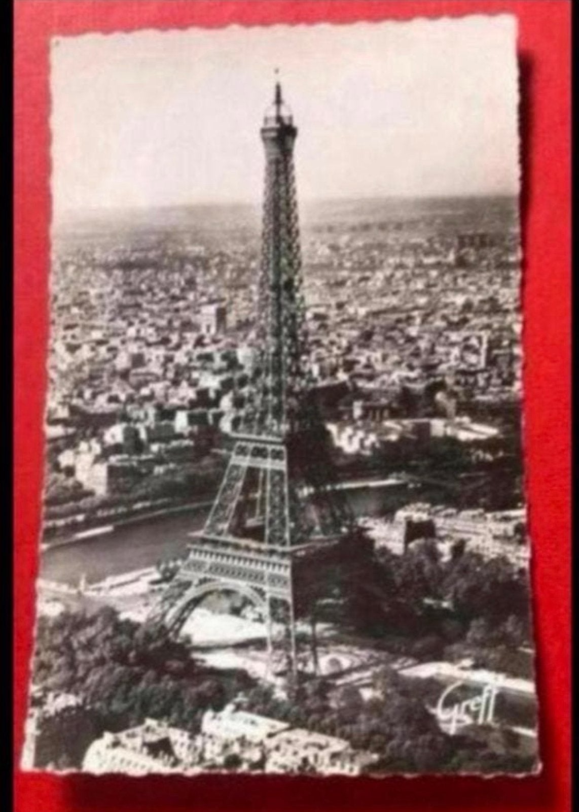3 Oude Ansichtkaarten Parijs - Eiffeltoren, Seine, Moulin Ro, Verzamelen, Ophalen of Verzenden, Voor 1920, Gelopen, Frankrijk