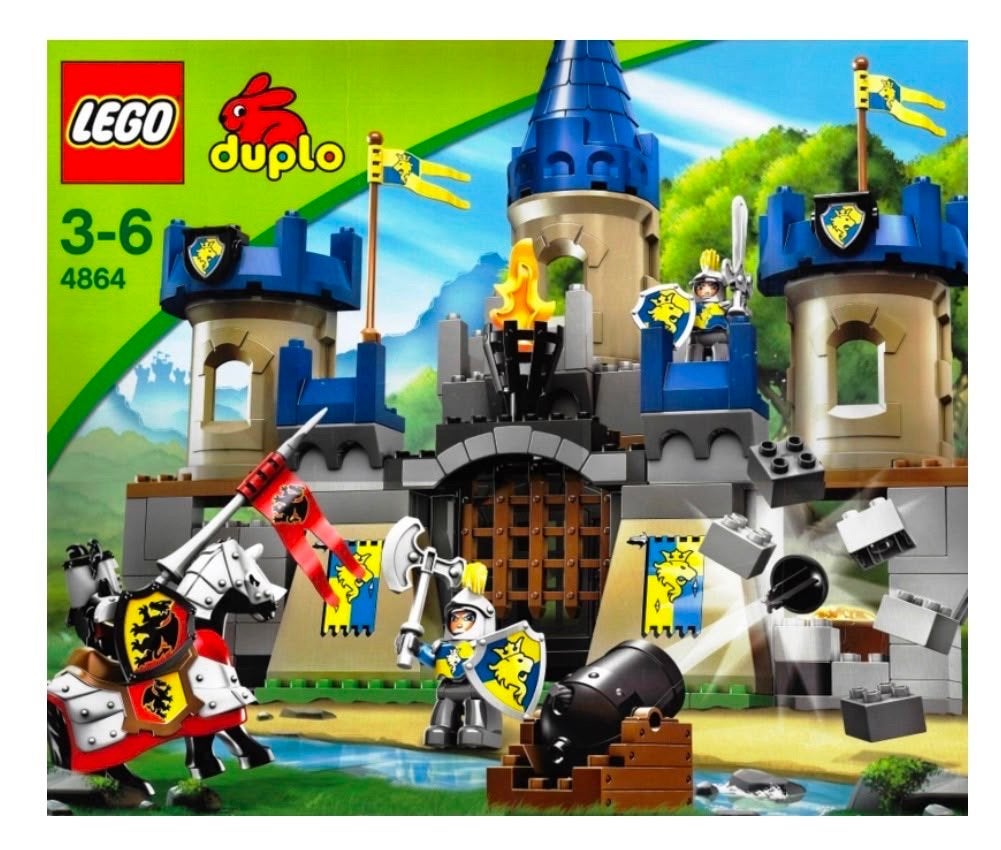 Lego Duplo Ridderkasteel 4864 met extra ridderspullen, Ophalen, Gebruikt