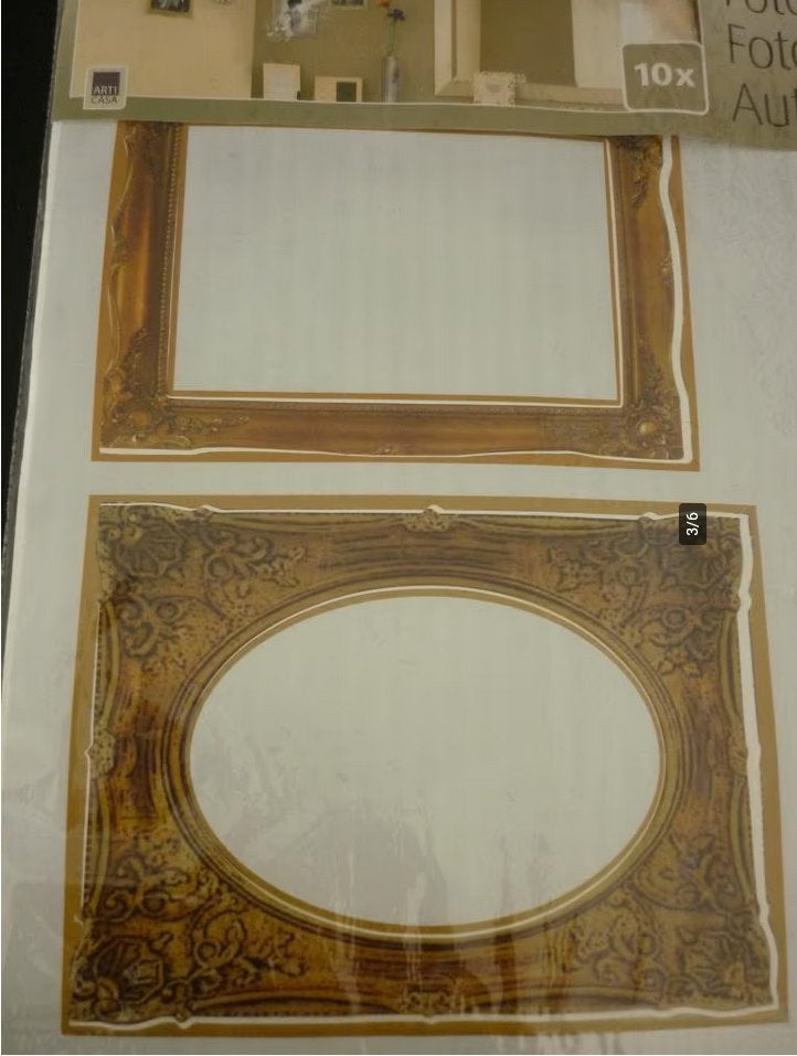 Muurstickers brocante fotolijstjes / lijsten antiek - NIEUW, Vintage, Nieuw, Ophalen of Verzenden, Goud