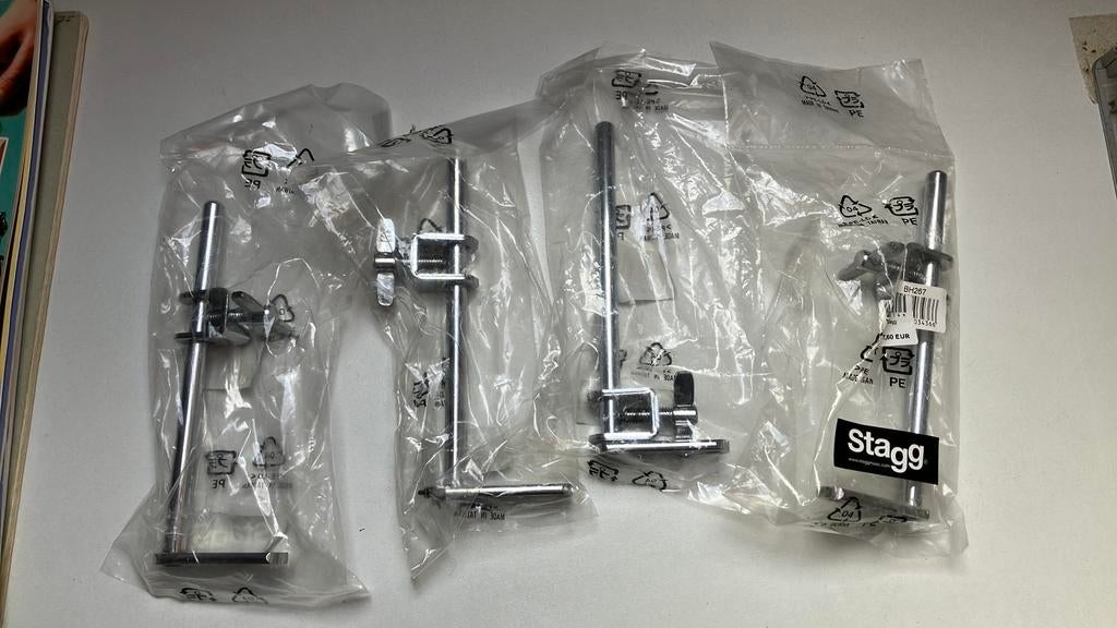 Cowbell houder Stagg 4 stuks nieuw in verpakking, Muziek en Instrumenten, Percussie, Ophalen of Verzenden, Nieuw, Overige soorten