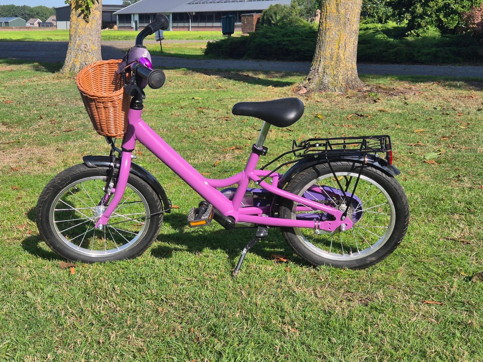 Puky kinderfiets paars met mandje 16 inch, Fietsen en Brommers, Ophalen, Terugtraprem, 16 tot 20 inch, Puky