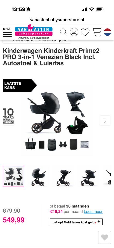 Kinderwagen 3-in-1 Kinderkraft Prime2 PRO, Kinderen en Baby's, Kinderwagens en Combinaties, Zo goed als nieuw, Combiwagen, Met autostoeltje