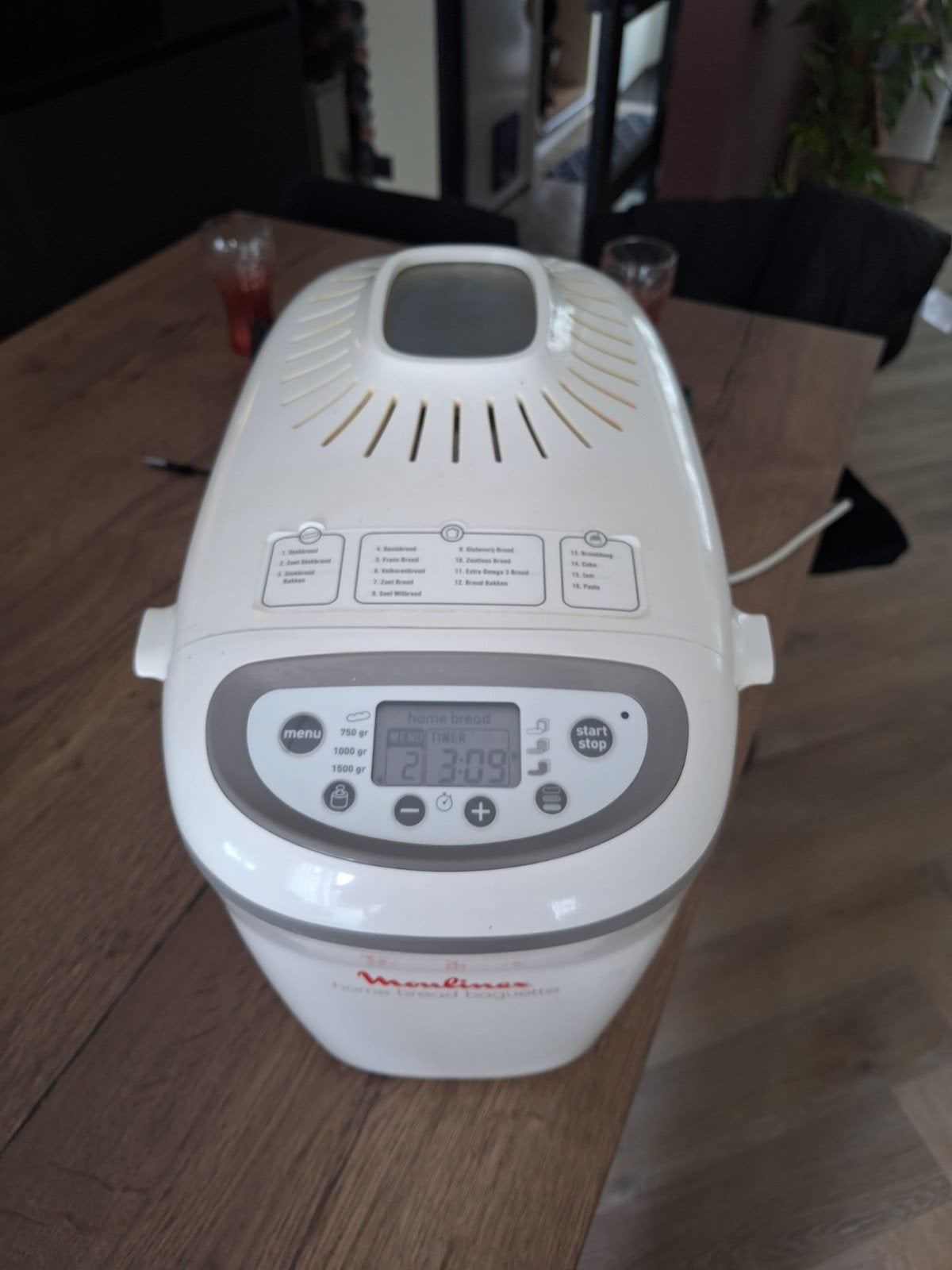 Moulinex Home Bread Baguette Broodbakmachine, Gebruikt, Kijkvenster, 400 tot 800 gram deeg, Ophalen